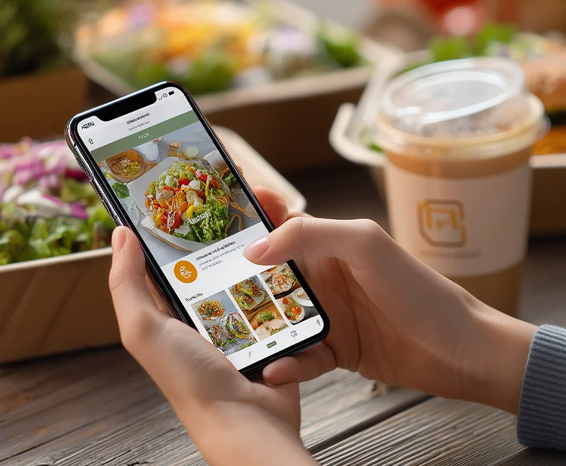 Food delivery app interface featuring mouth-watering professional food photography