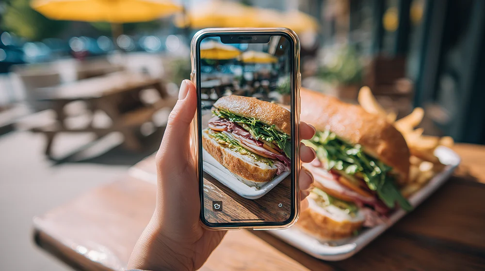 Professional food photography setup